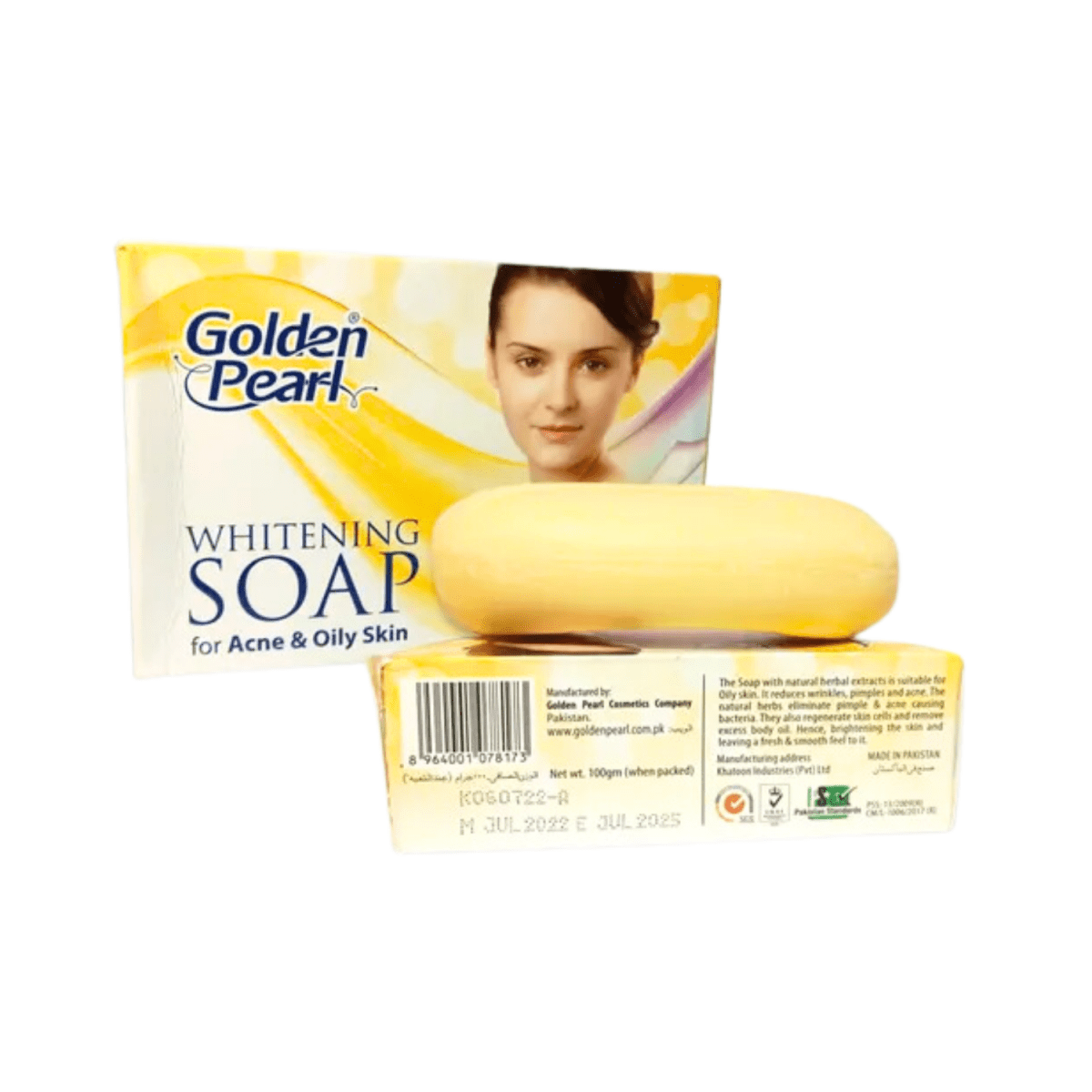 Golden Pearl Whitening Soap for Acne Prone & Oily Skin 100g - Gift Point