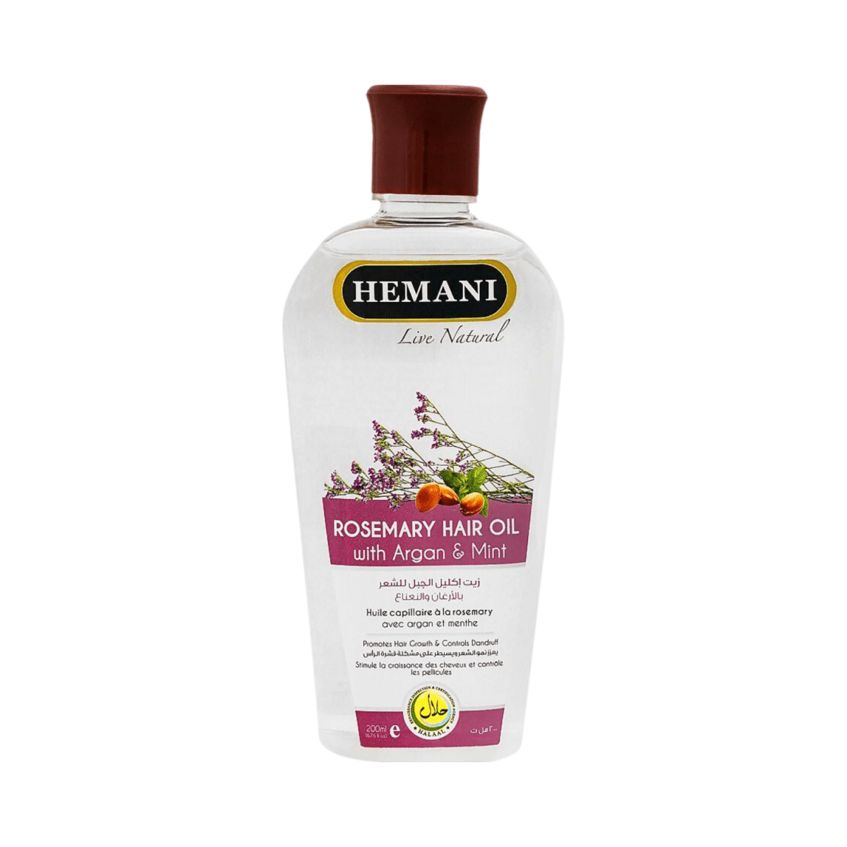 Hemani Rosemary With Argan & Mint Hair Oil 200ml - Gift Point