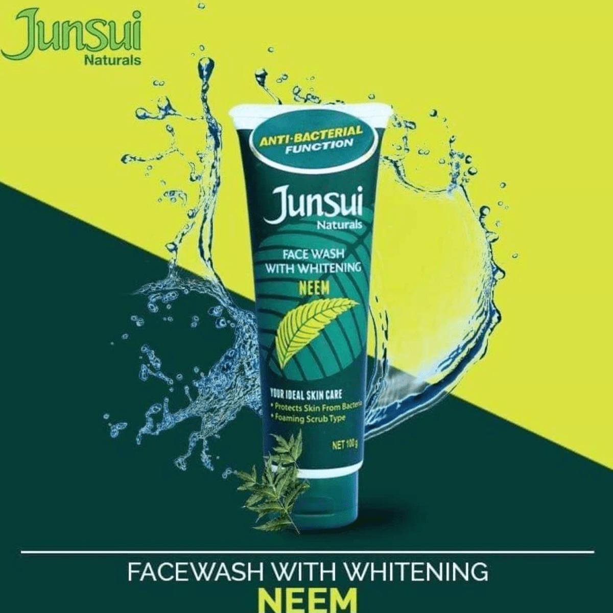Junsui Naturals Neem Whitening Face Wash 100g - Gift Point