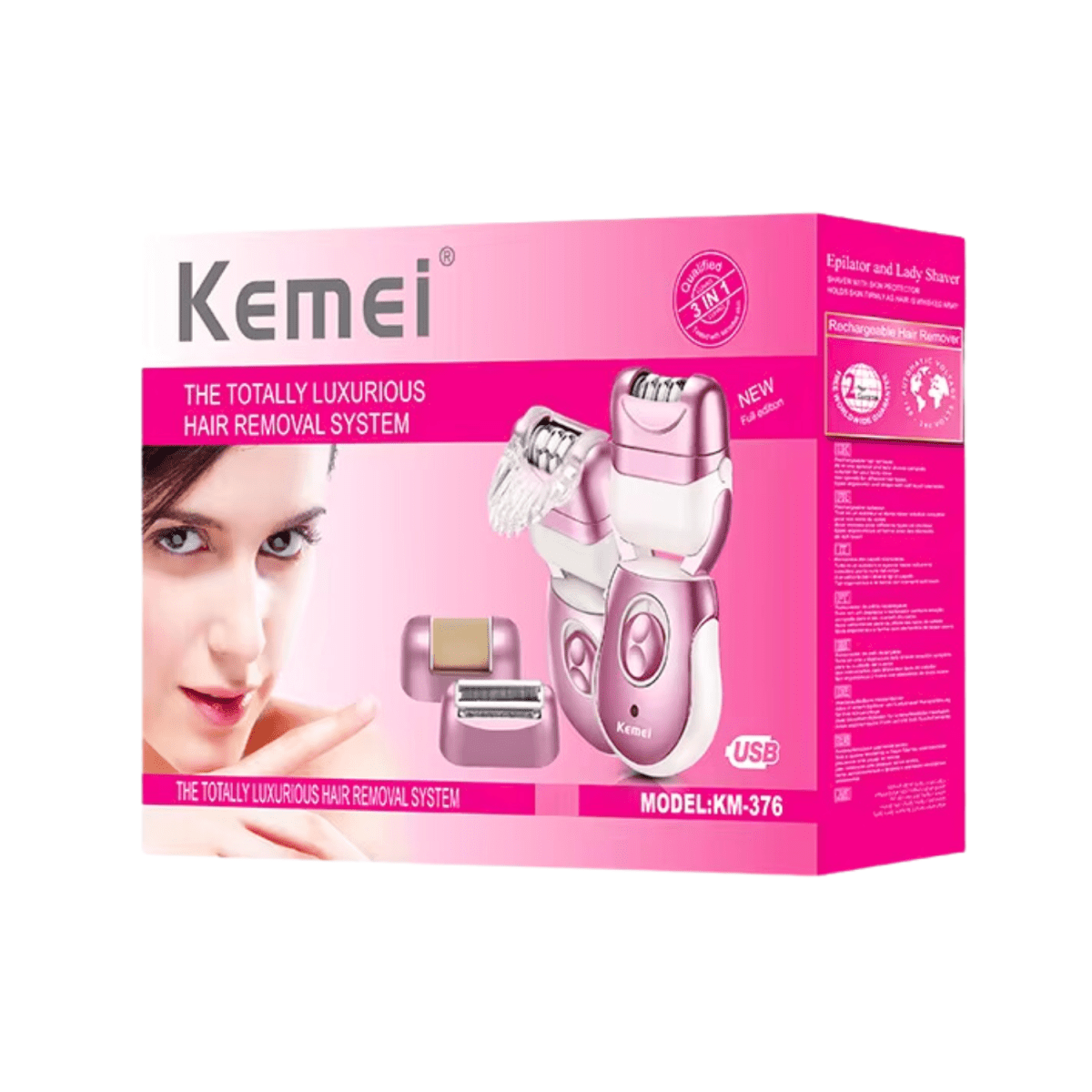 Kemei 3 In 1 Epilator KM-376 - Gift Point