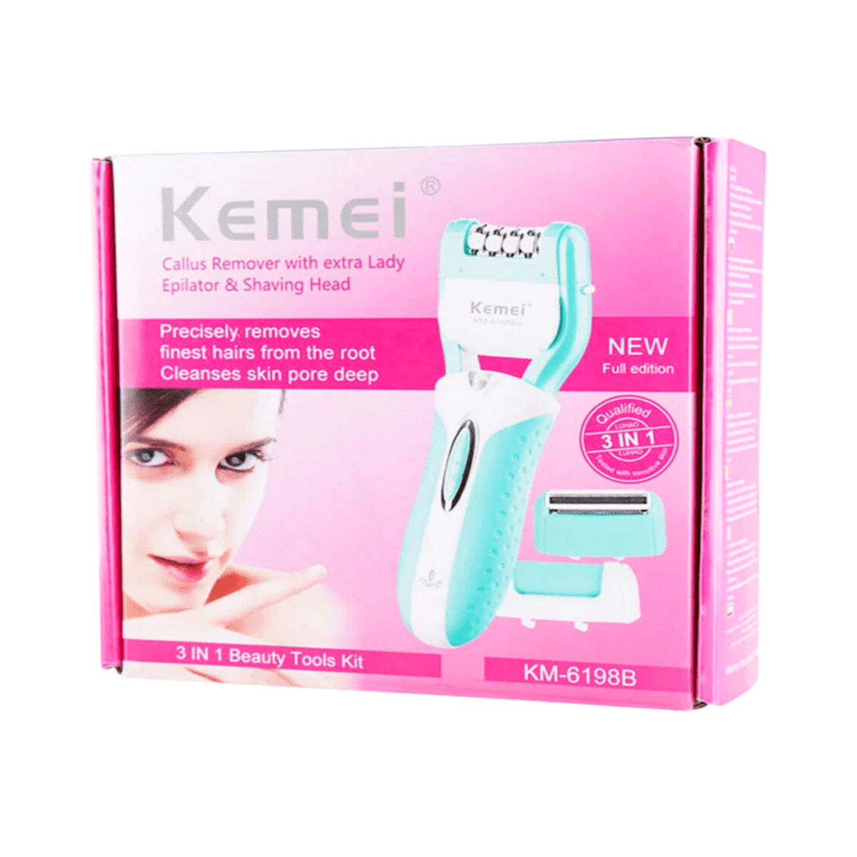 Kemei 3 In 1 Lady Shaving Epilator KM 6198B - Gift Point
