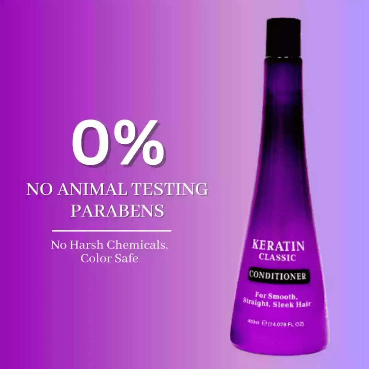 Keratin Classic Conditioner for Smooth, Straight & Sleek Hair 400ml - Gift Point