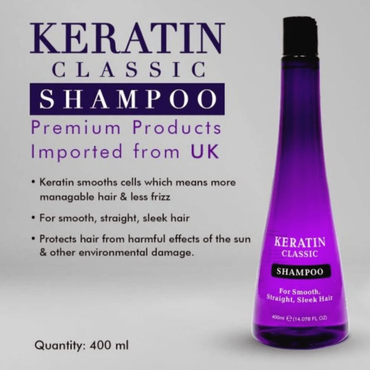 Keratin Classic Smooth Sleek Shampoo 400ml - Gift Point