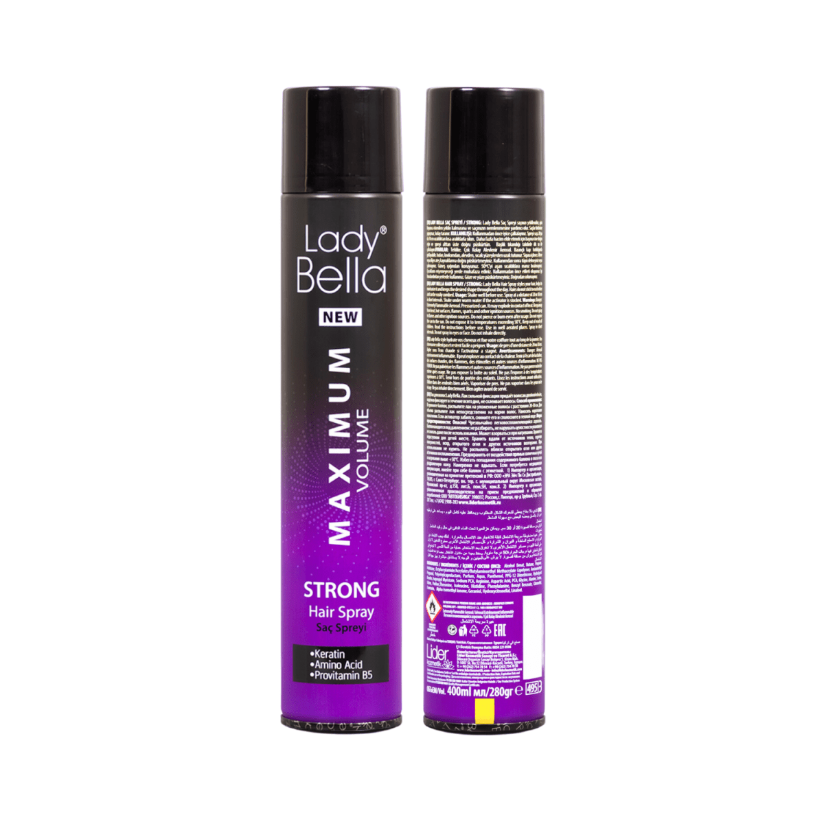 Lady Bella Maximum Volume Strong Hair Spray 400ml - Gift Point