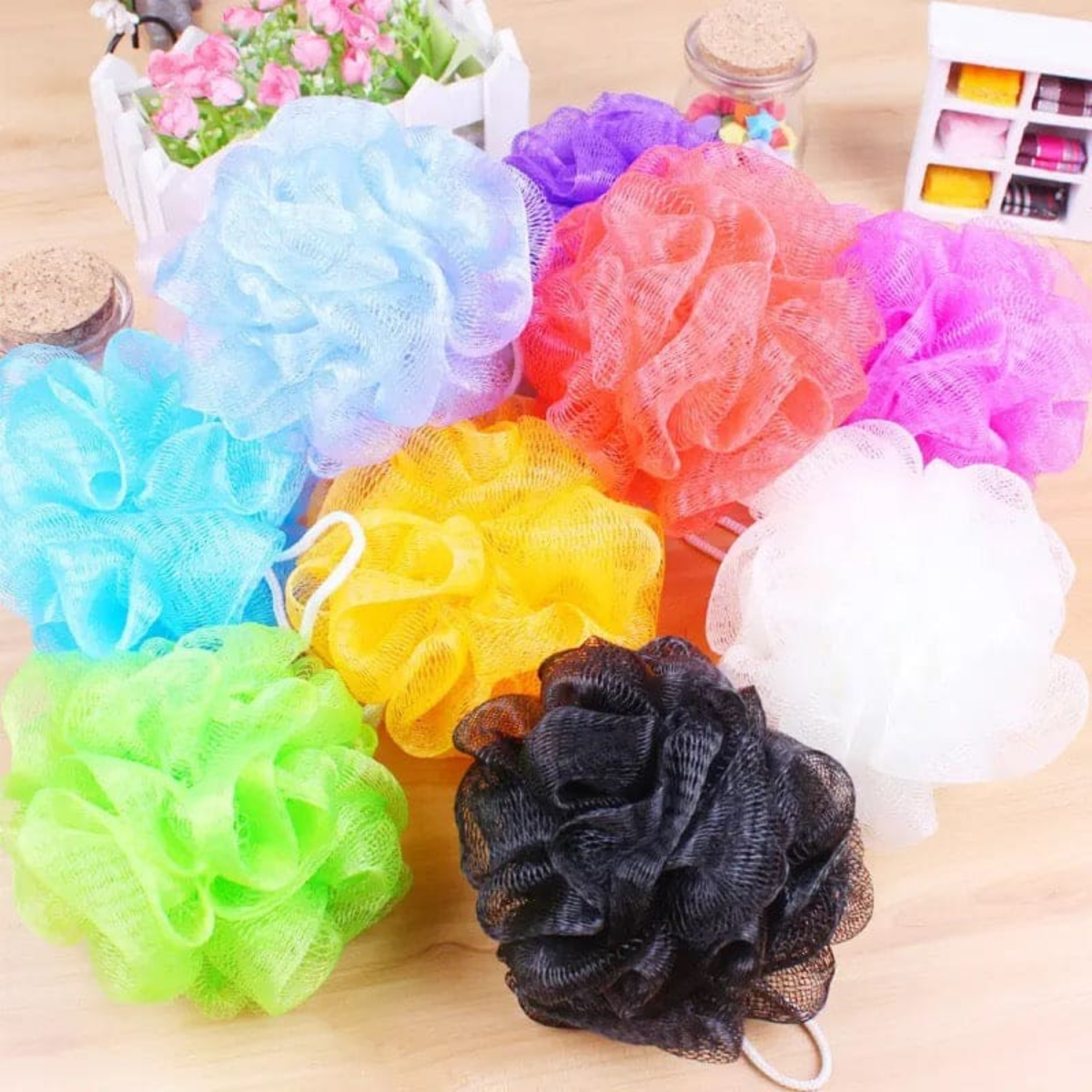 Loofah Bath Sponge With Bright Multi-Color - Gift Point