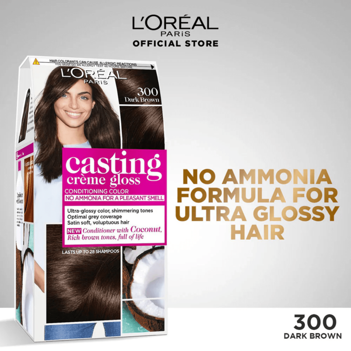 Loreal Casting Creme Gloss Hair Color 300-Dark Brown - Gift Point