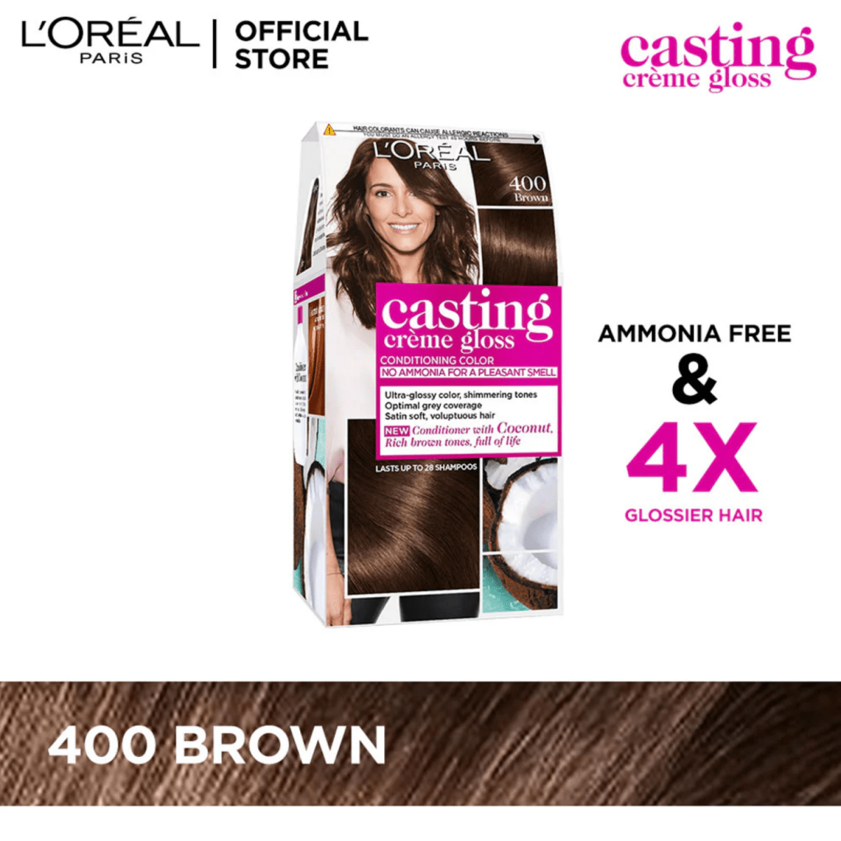 Loreal Casting Creme Gloss Hair Color 400-Brown - Gift Point