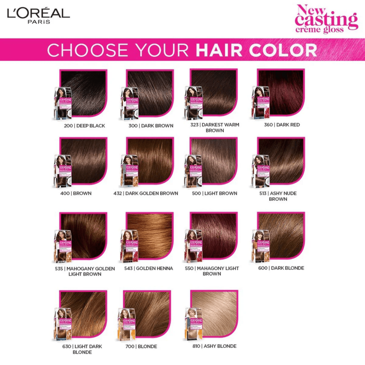 Loreal Casting Creme Gloss Hair Color 500 - Light Brown - Gift Point