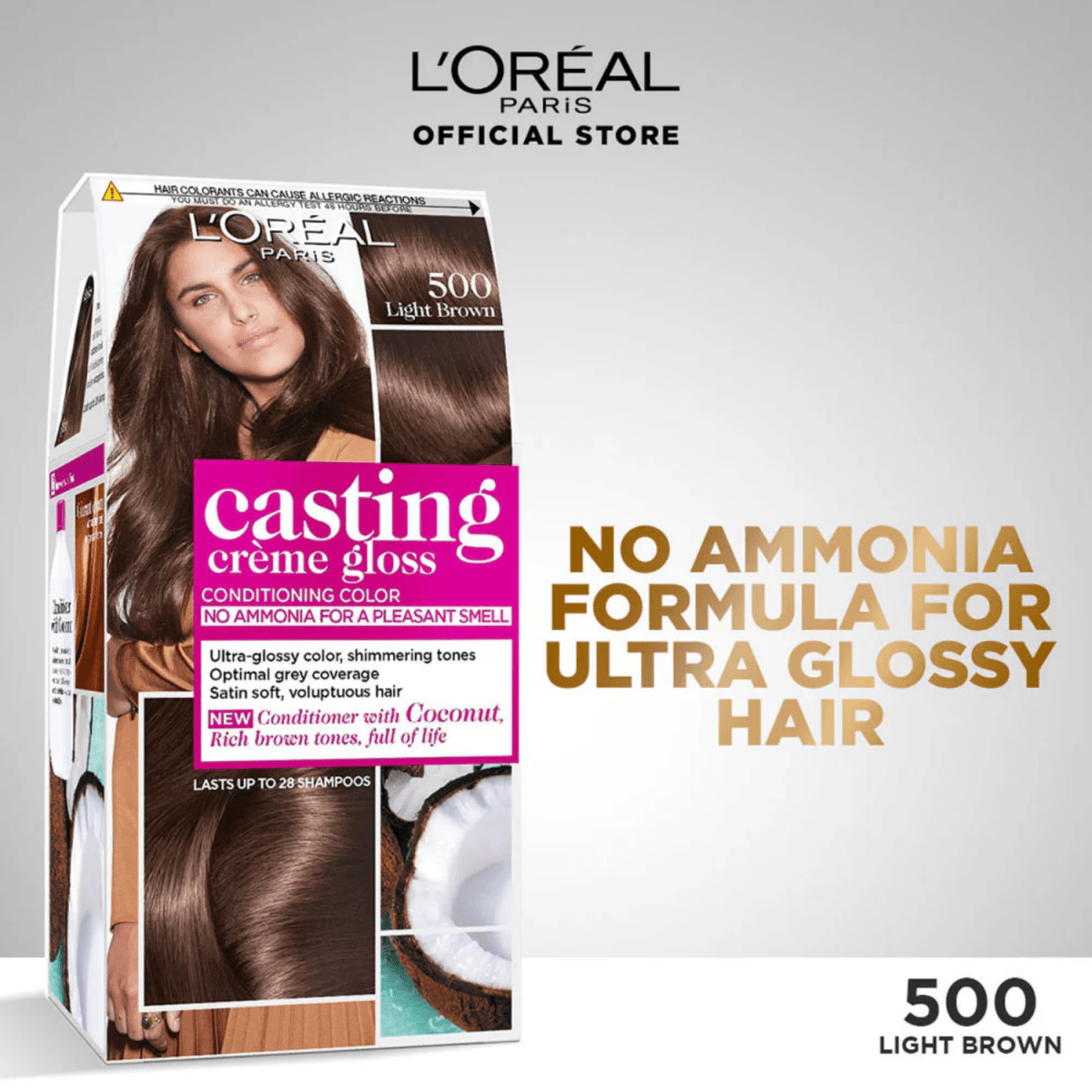Loreal Casting Creme Gloss Hair Color 500 - Light Brown - Gift Point