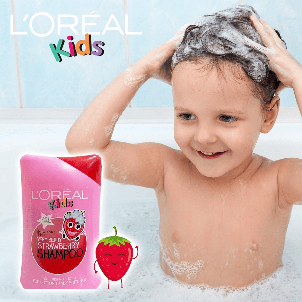 L'oreal Kids Extra Gentle 2 In 1 Very Berry Strawberry Shampoo 250ml - Gift Point