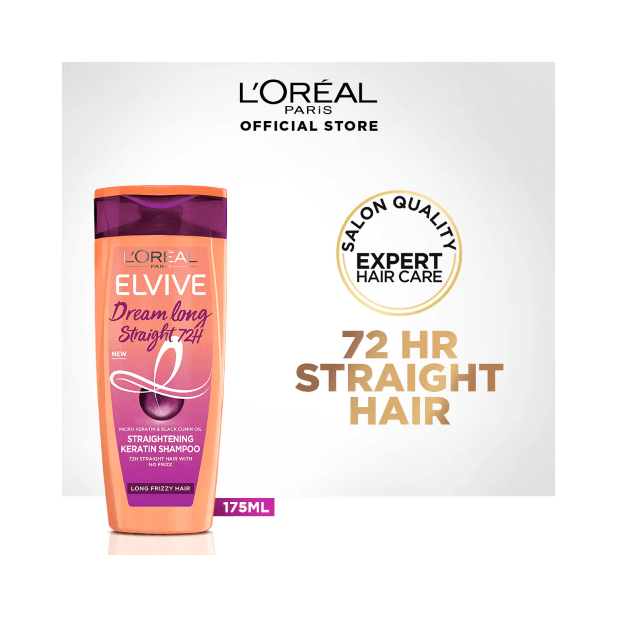 L'Oreal Paris Elvive Dream Long Straight 72h Shampoo PK 175ml - Gift Point