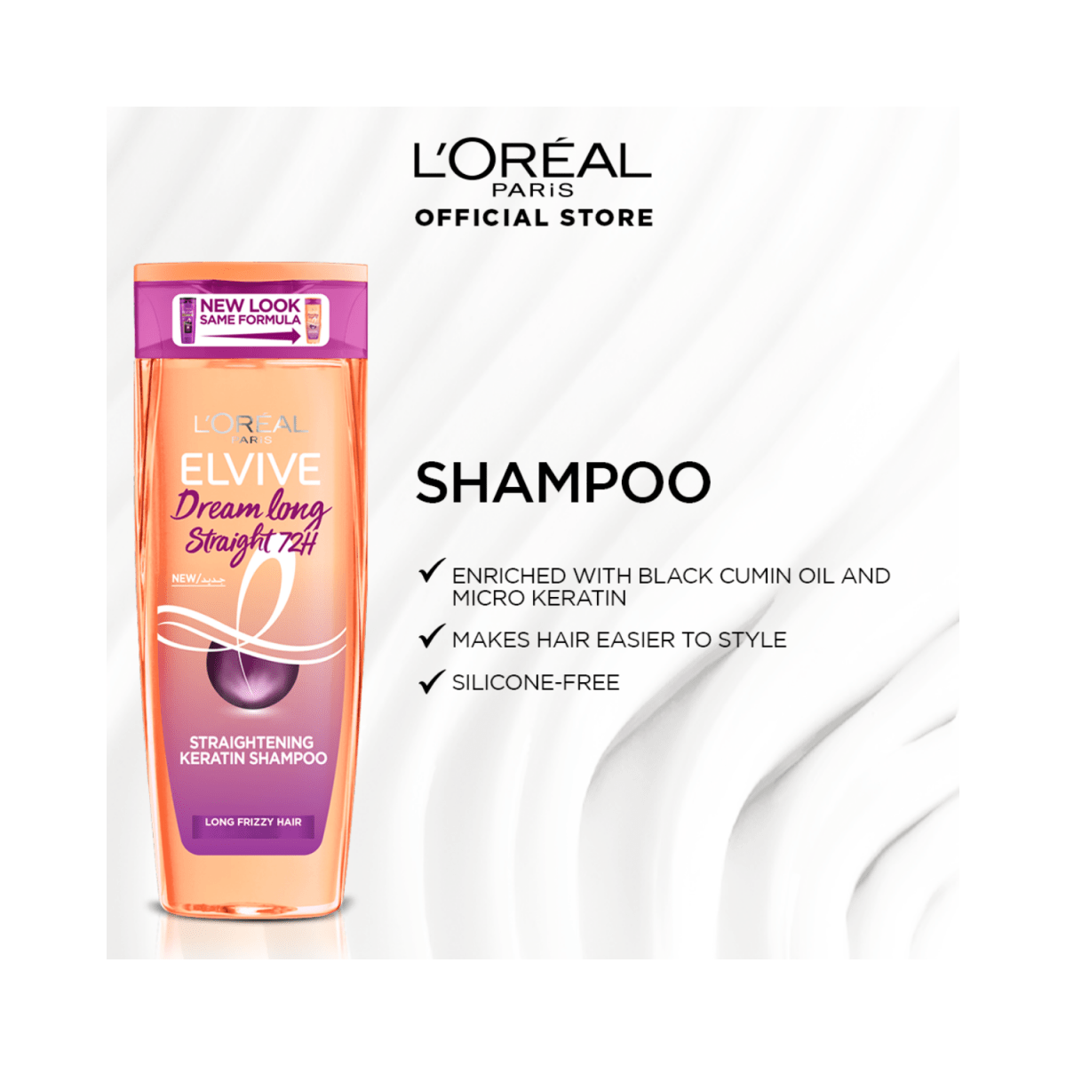 L'Oreal Paris Elvive Dream Long Straight 72h Shampoo PK 360ml - Gift Point