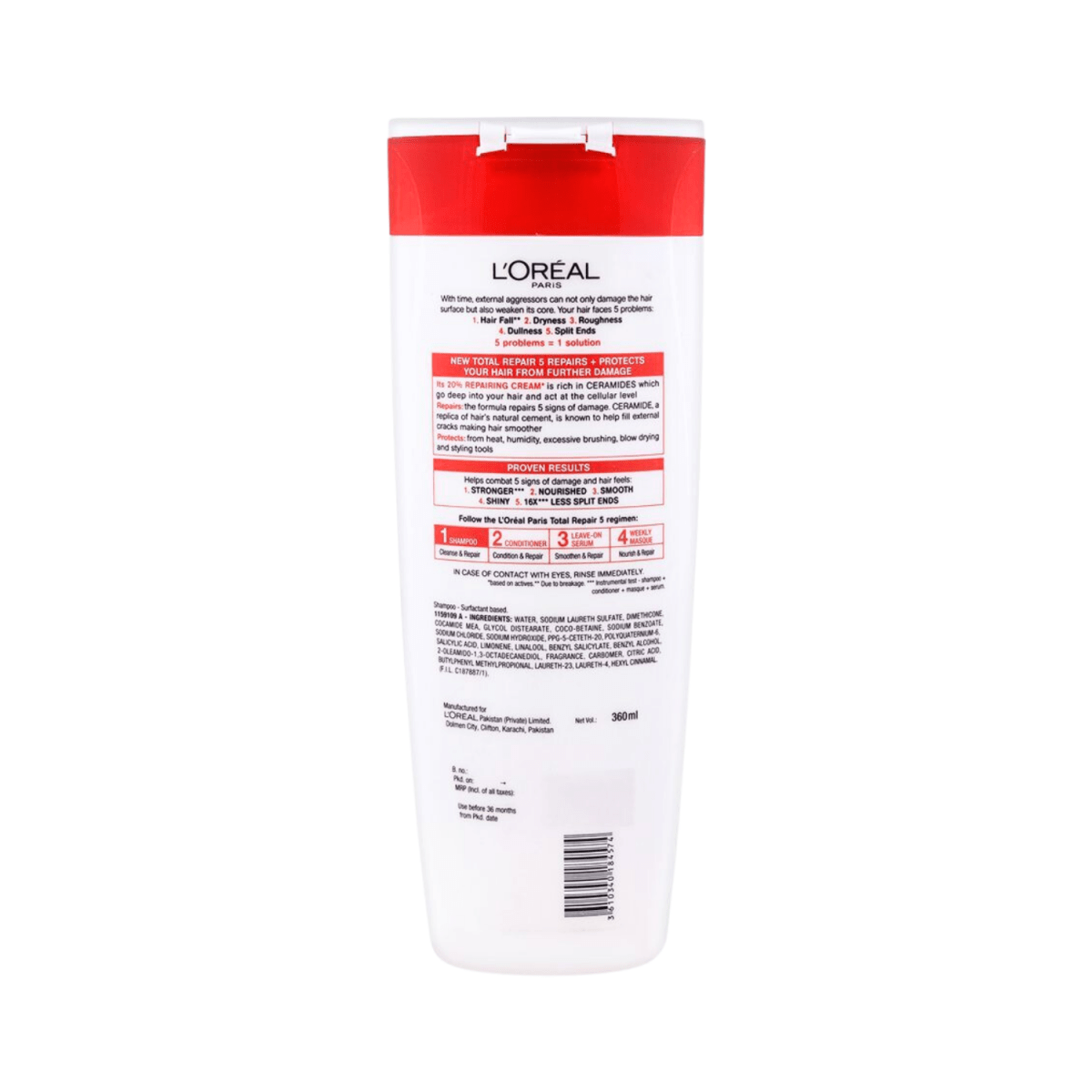 L'Oreal Paris Elvive Total Repair 5 Repairing Shampoo PK 360ml - Gift Point