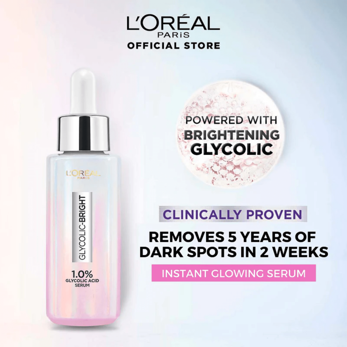 L'Oreal Paris Glycolic Bright Instant Glowing Face Serum 30Ml - Gift Point