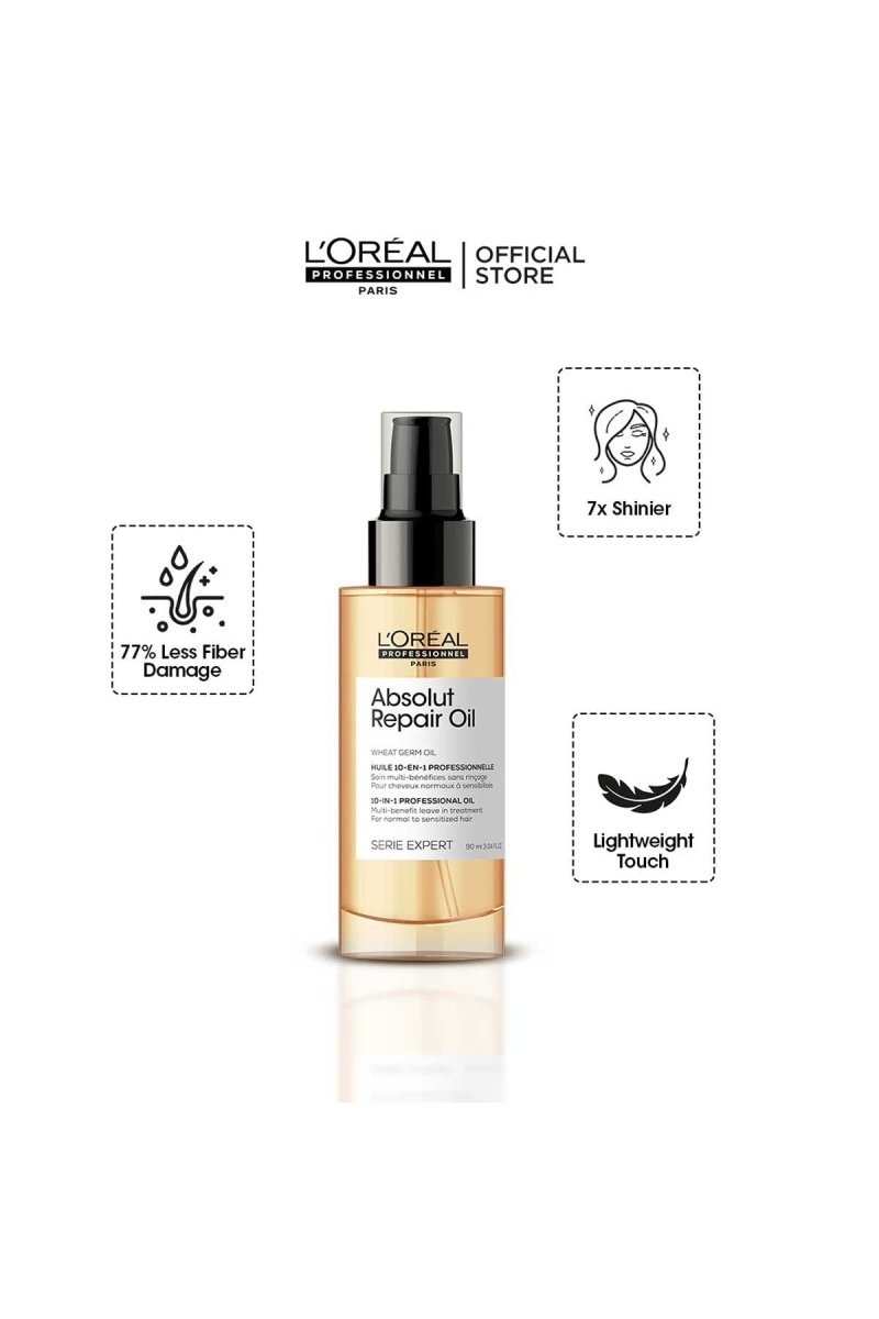 Loreal Professionel Absolute Repair Hair Serum 10 in 1 90 ML - For Dry & Damaged Hair - Gift Point