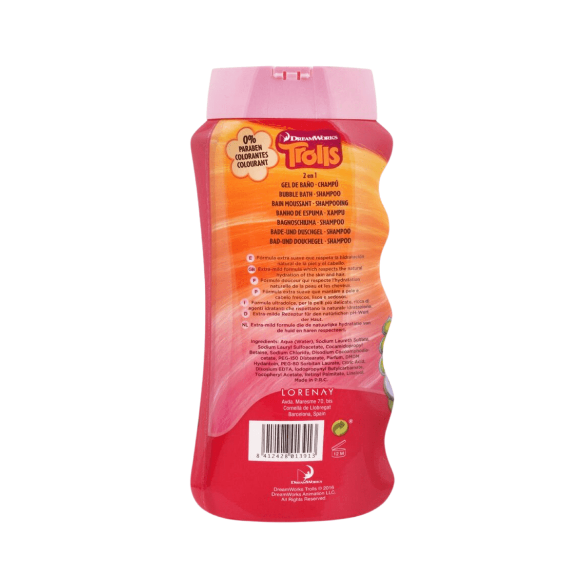 Lorenay Trolls 2 in 1 Bubble Bath Shampoo 475ml - Gift Point