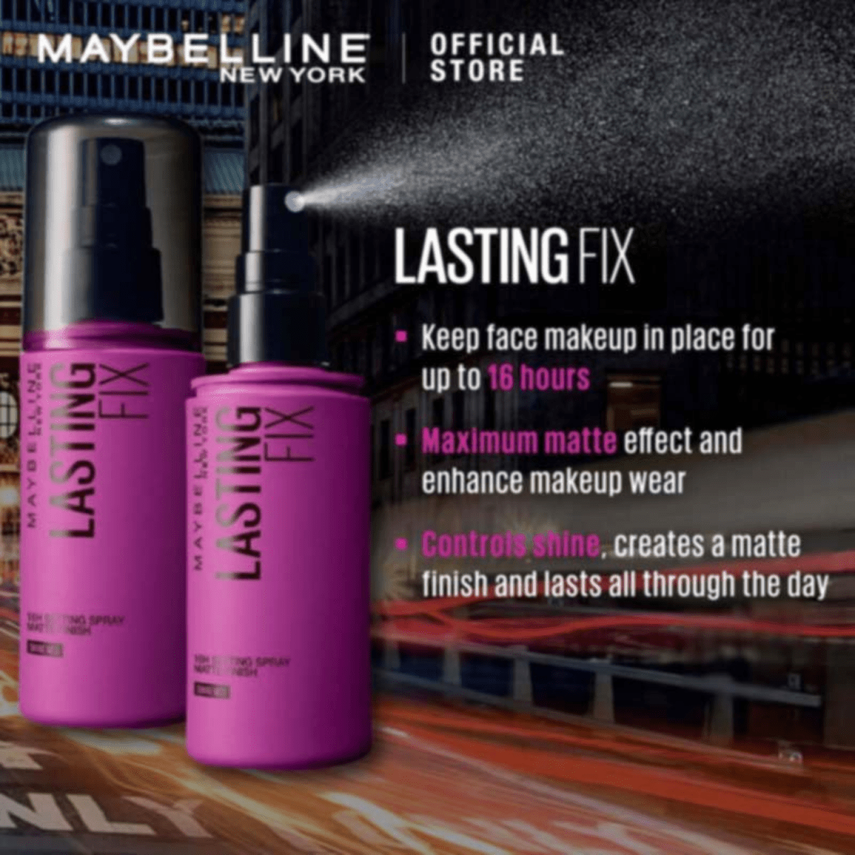 Maybelline New York Lasting Fix Matte Finish Make-Up Setting Spray 60ml - Gift Point