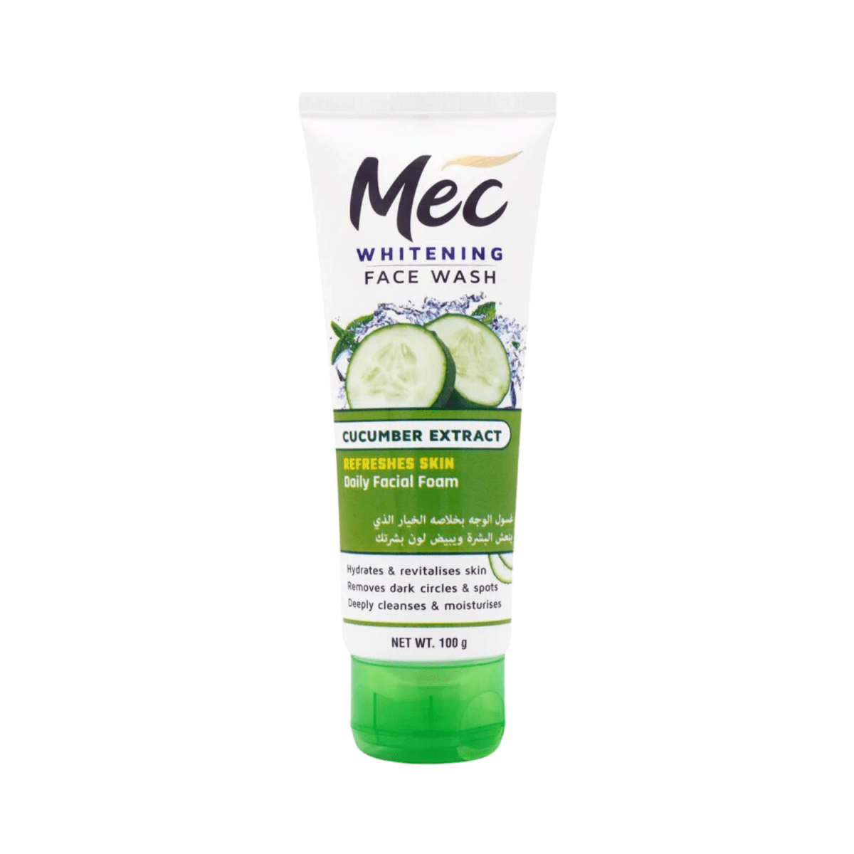 Mec Whitening Face Wash, Prevents Pimples, cucumber Extract, 100g - Gift Point