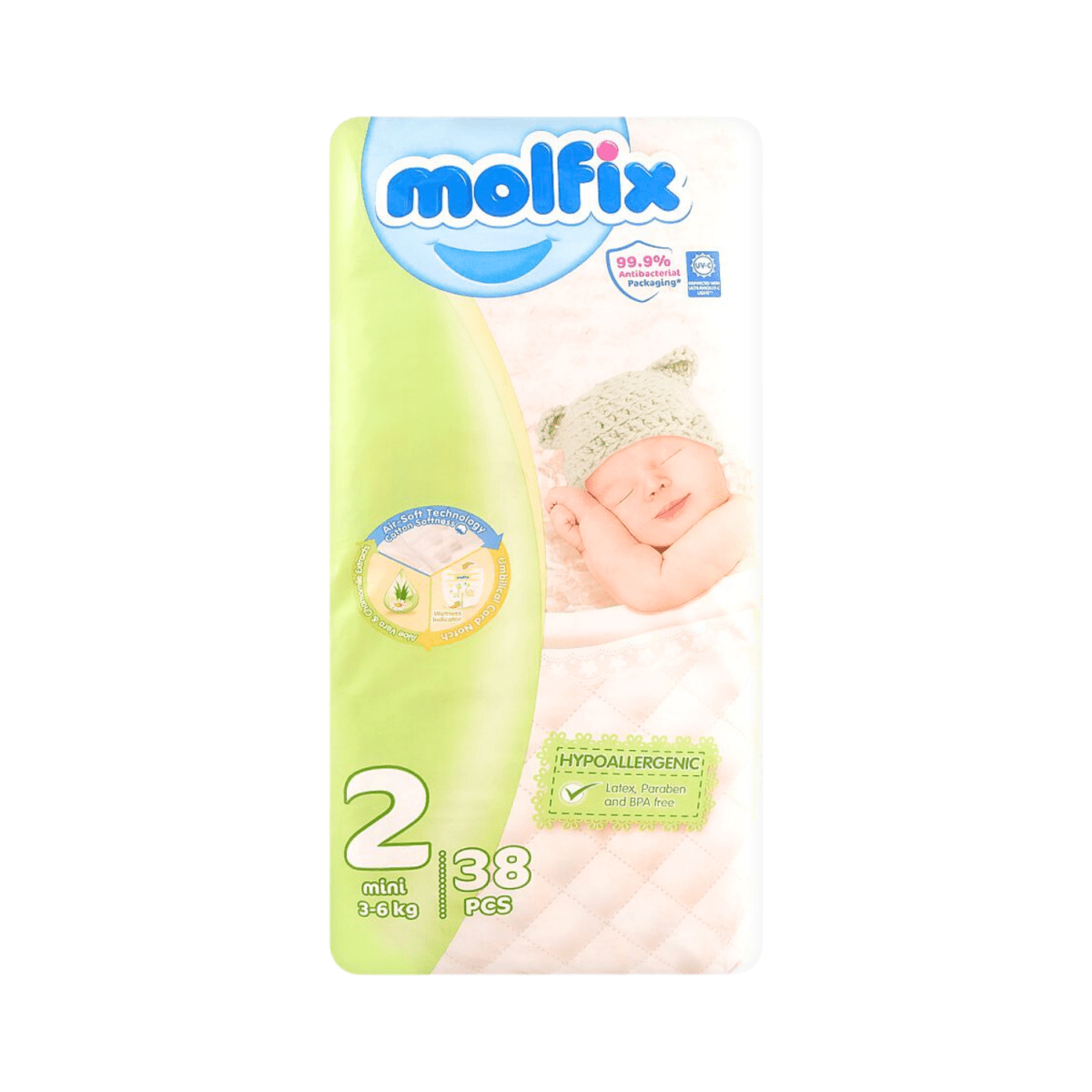 Molfix Diaper No 2 Mini 3-6 Kg 38 Pcs - Gift Point