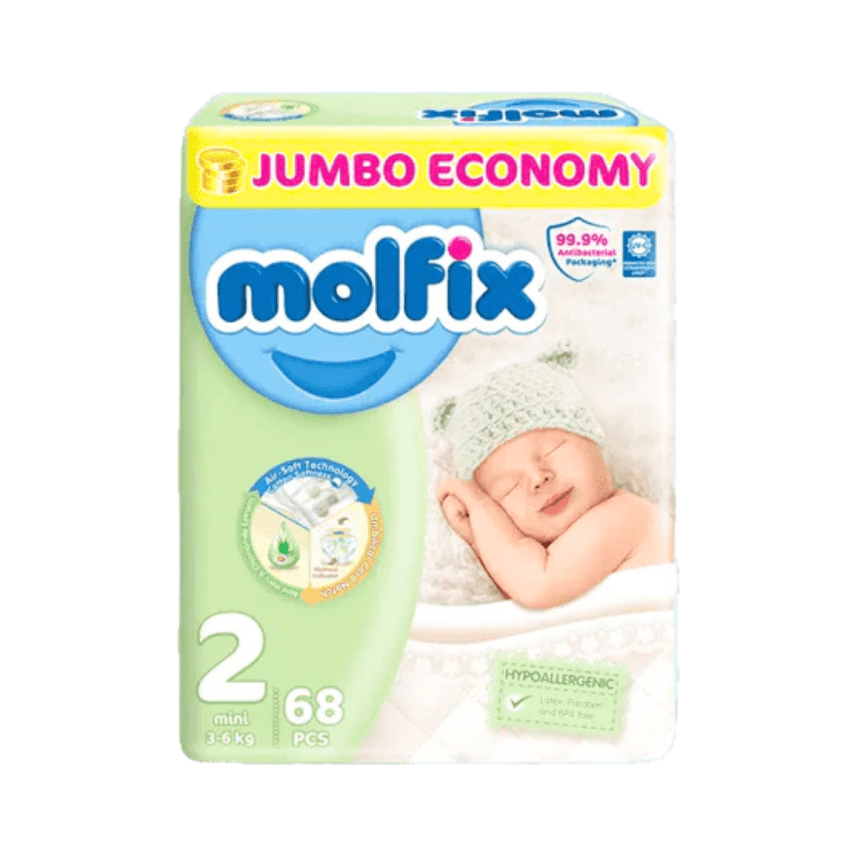 Molfix Diaper No. 2 Mini 3-6 Kg 70Pcs - Gift Point