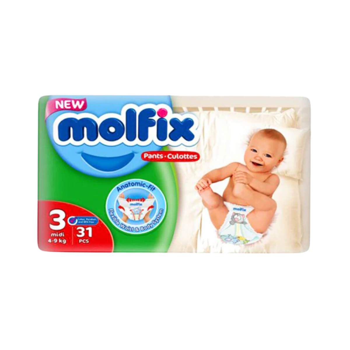 Molfix Pants No. 3 Midi 4-9 Kg 31 Pcs - Gift Point