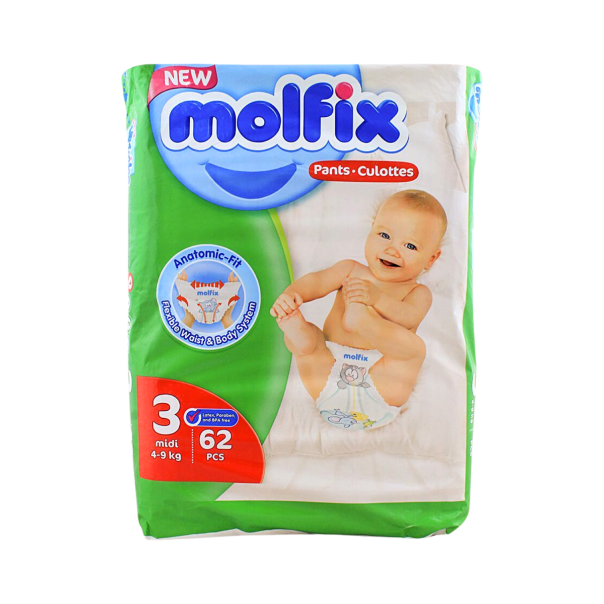 Molfix Pants No. 3 Midi 4-9 Kg 62 Pcs - Gift Point