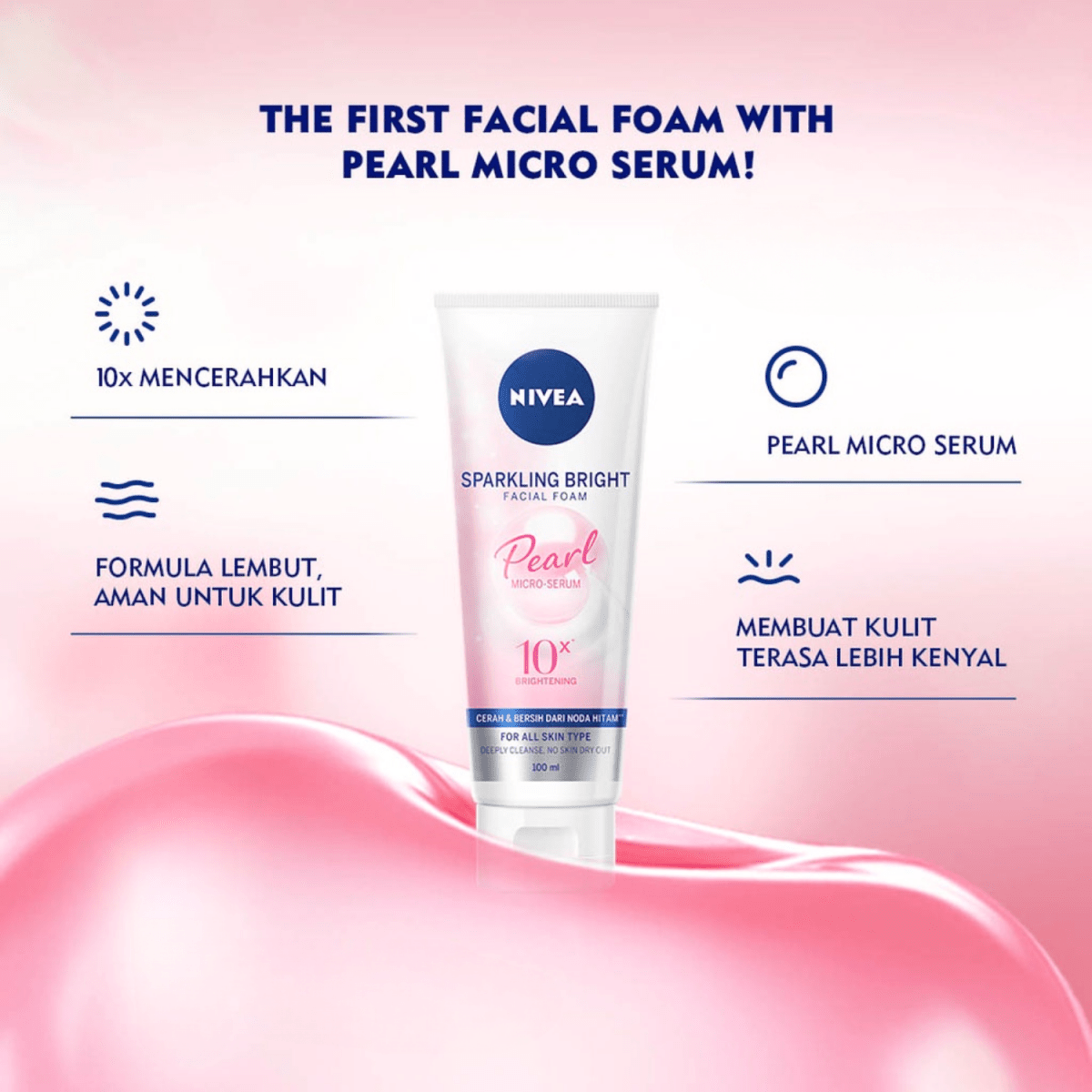 Nivea Sparkling White Whitening Facial Foam 100ml - Gift Point