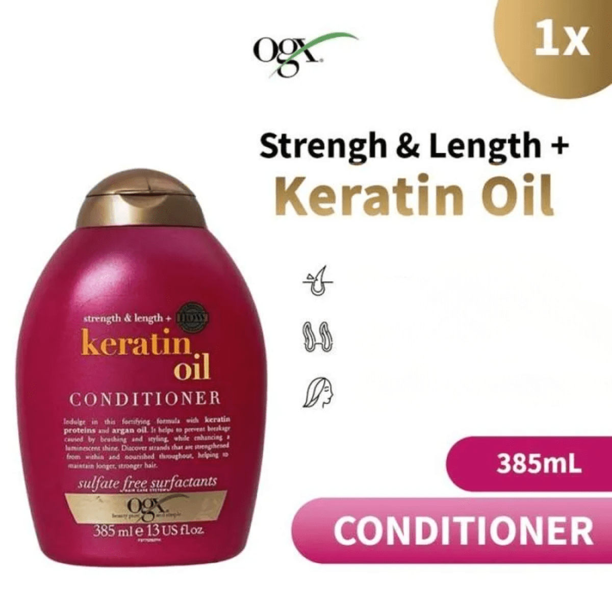 OGX Strength & Length + Keratin Oil Conditioner 385ml - Gift Point