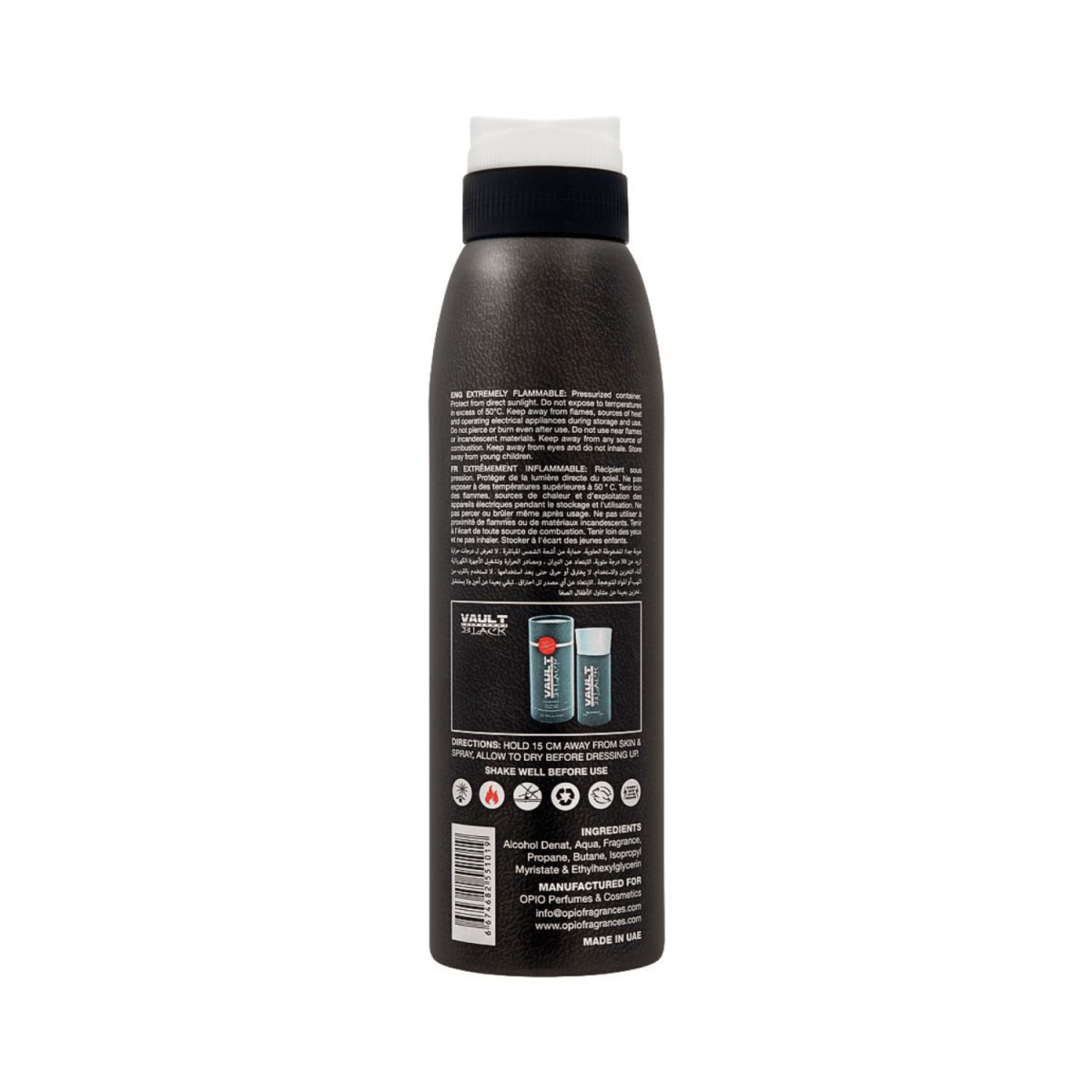 Opio Vault Black Deodorant Body Spray 200ml - Gift Point