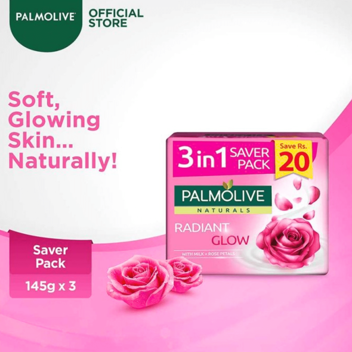 Palmolive Naturals Radiant Glow Soap, 3-In-1 Pack 3X130g - Gift Point