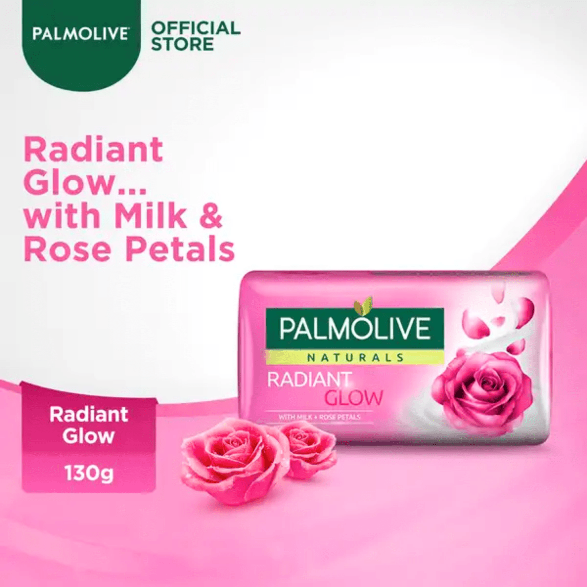 Palmolive Naturals Radiant Glow Soap, Milk + Rose Petals 130g - Gift Point