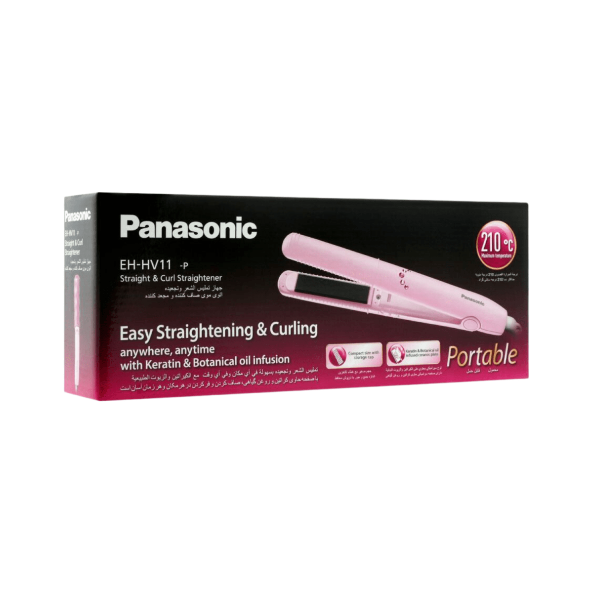 Panasonic Easy Straight and Curl Keratin & Coconut Oil Infused Hair Straightener EH-HV11 - Gift Point