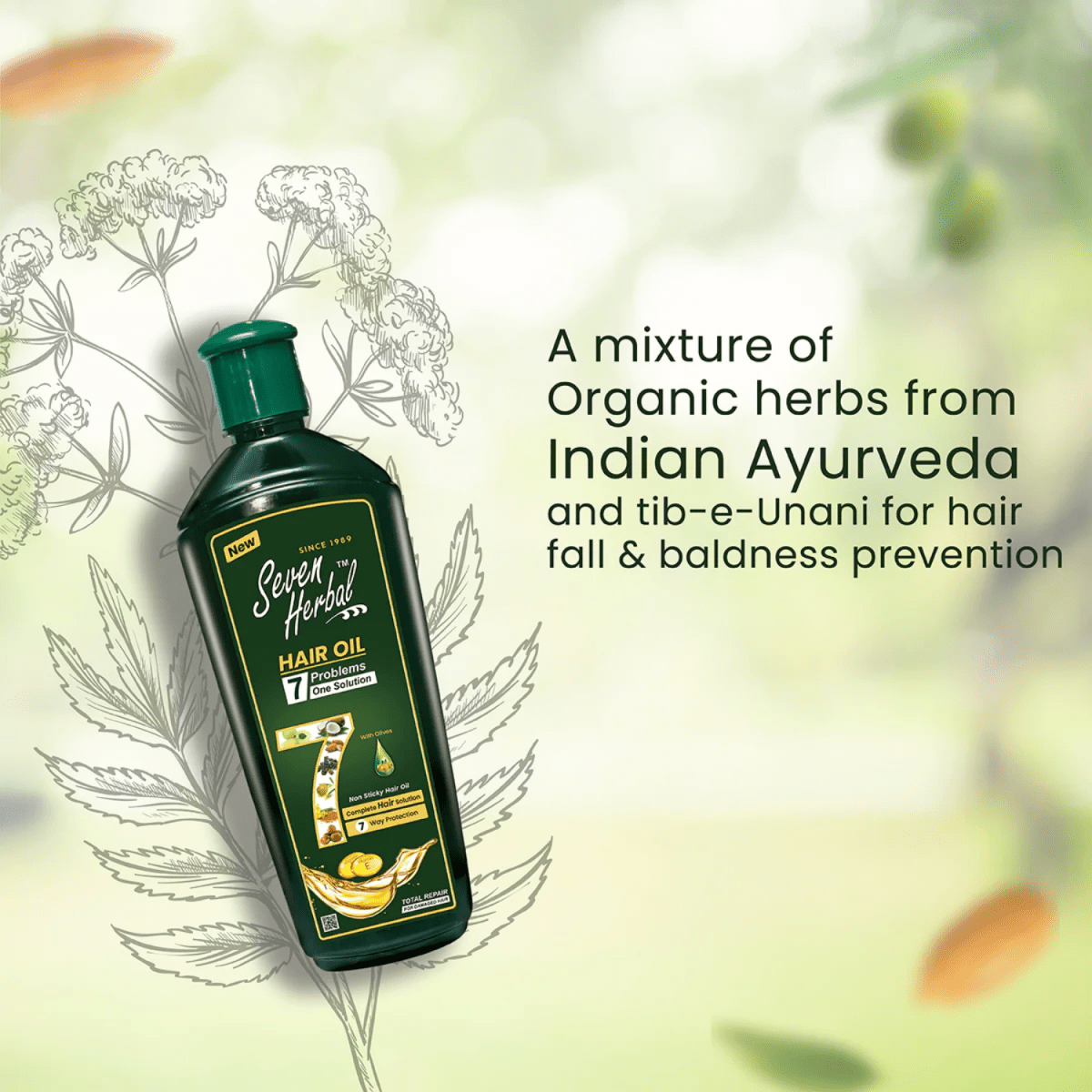 Seven Herbal Hair Oil 7 Problems One Solution 200ml - Gift Point