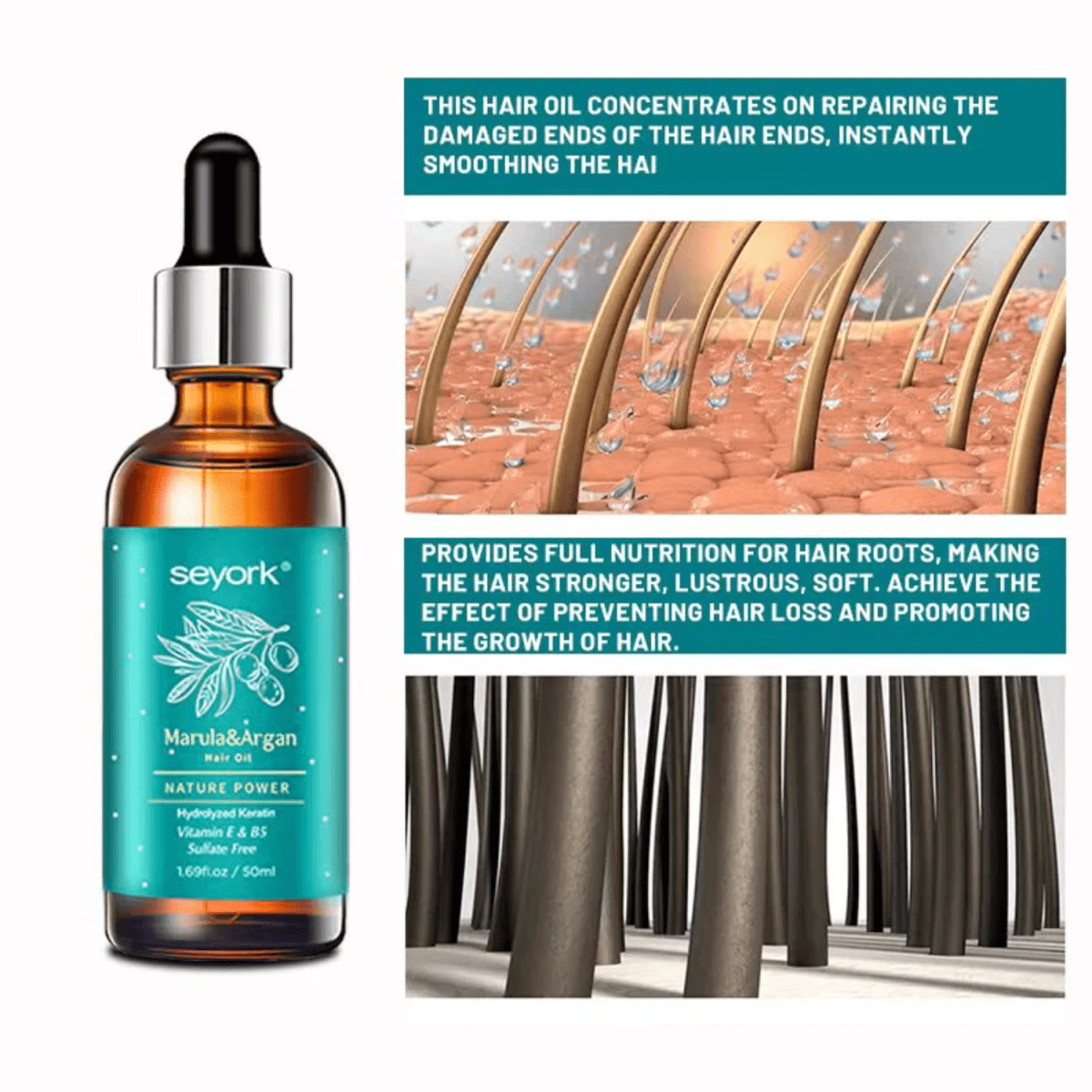 Seyork Marula And Argan Hair Oil Hair Serum 50ml - Gift Point