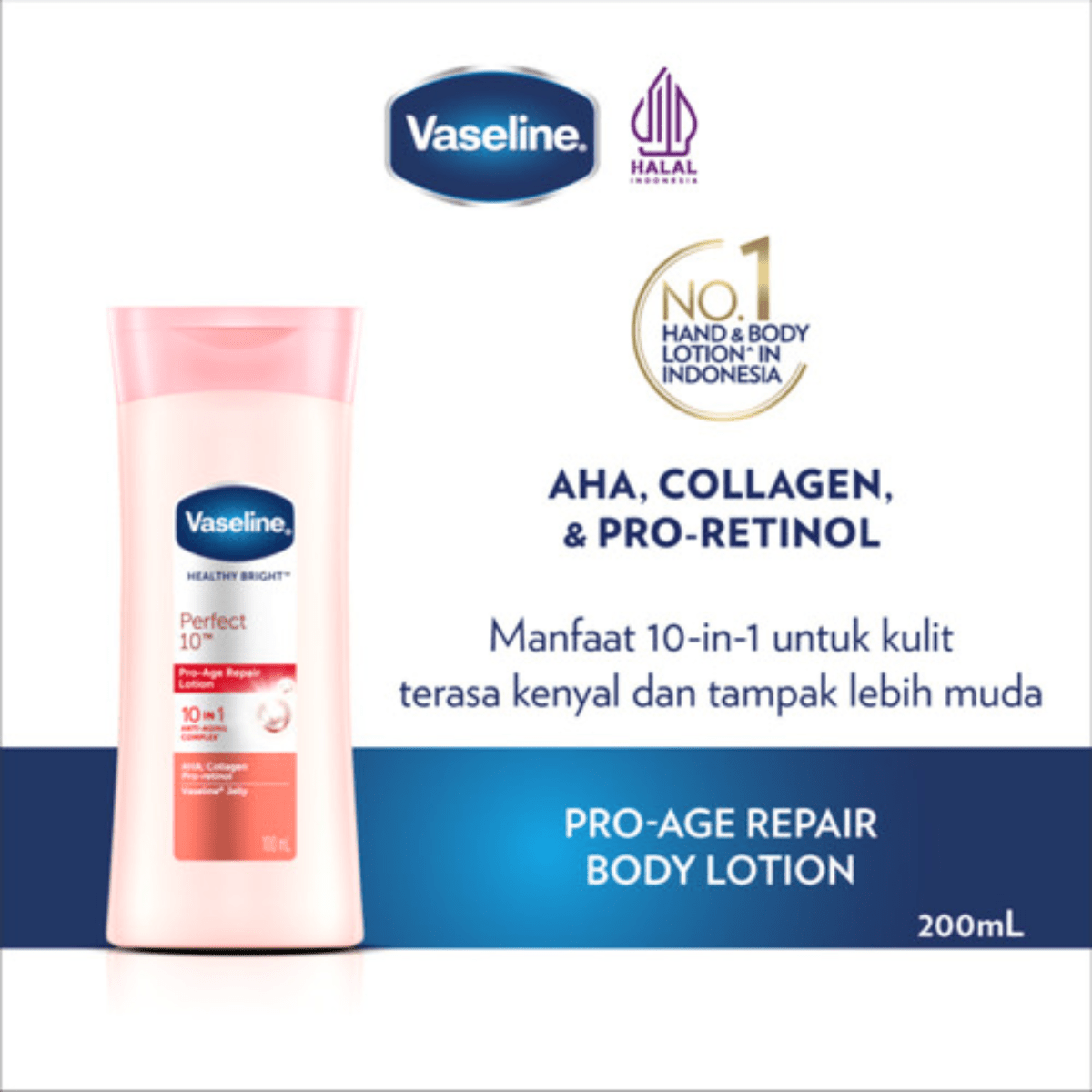 Vaseline Healthy Bright Perfect 10 Lotion 200ml - Gift Point