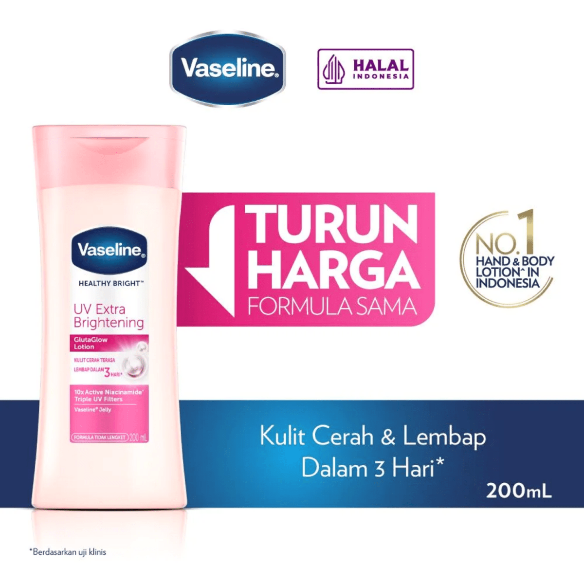 Vaseline Healthy Bright UV Extra Brightening Lotion 200ml - Gift Point