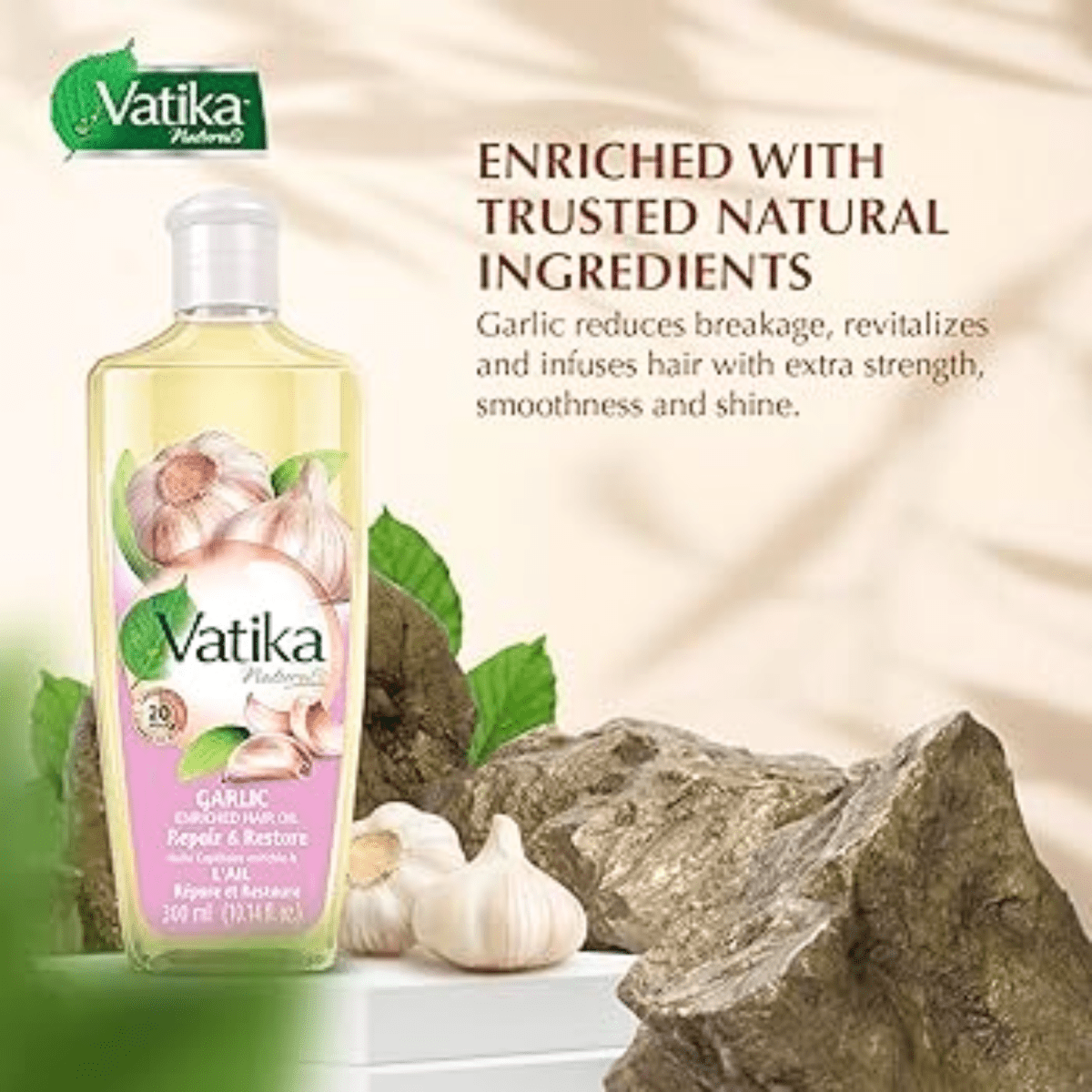Vatika Naturals Garlic Enriched Hair Oil Vitamins A E & F 100ml - Gift Point