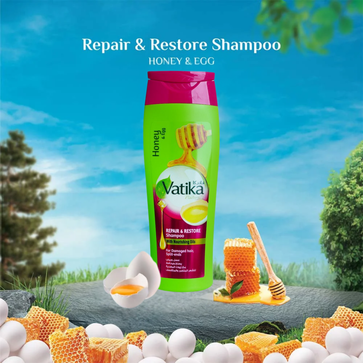 Vatika Naturals Honey & Egg Repair & Restore Shampoo 360ml - Gift Point