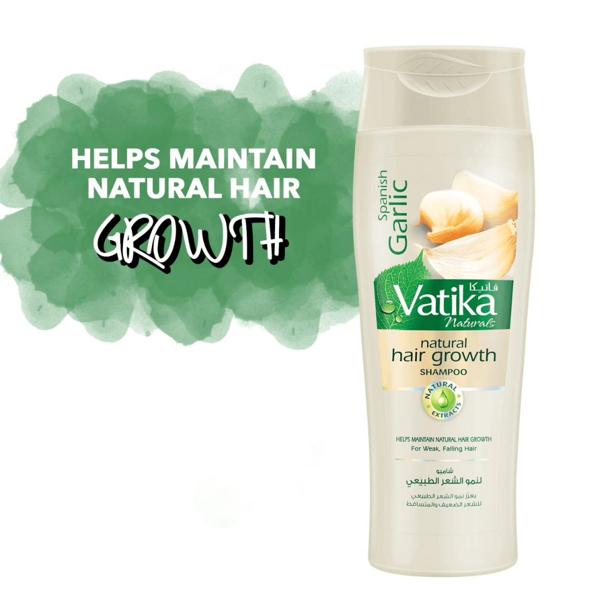 Vatika Naturals Spanish Garlic Natural Hair Growth Shampoo 360ml - Gift Point
