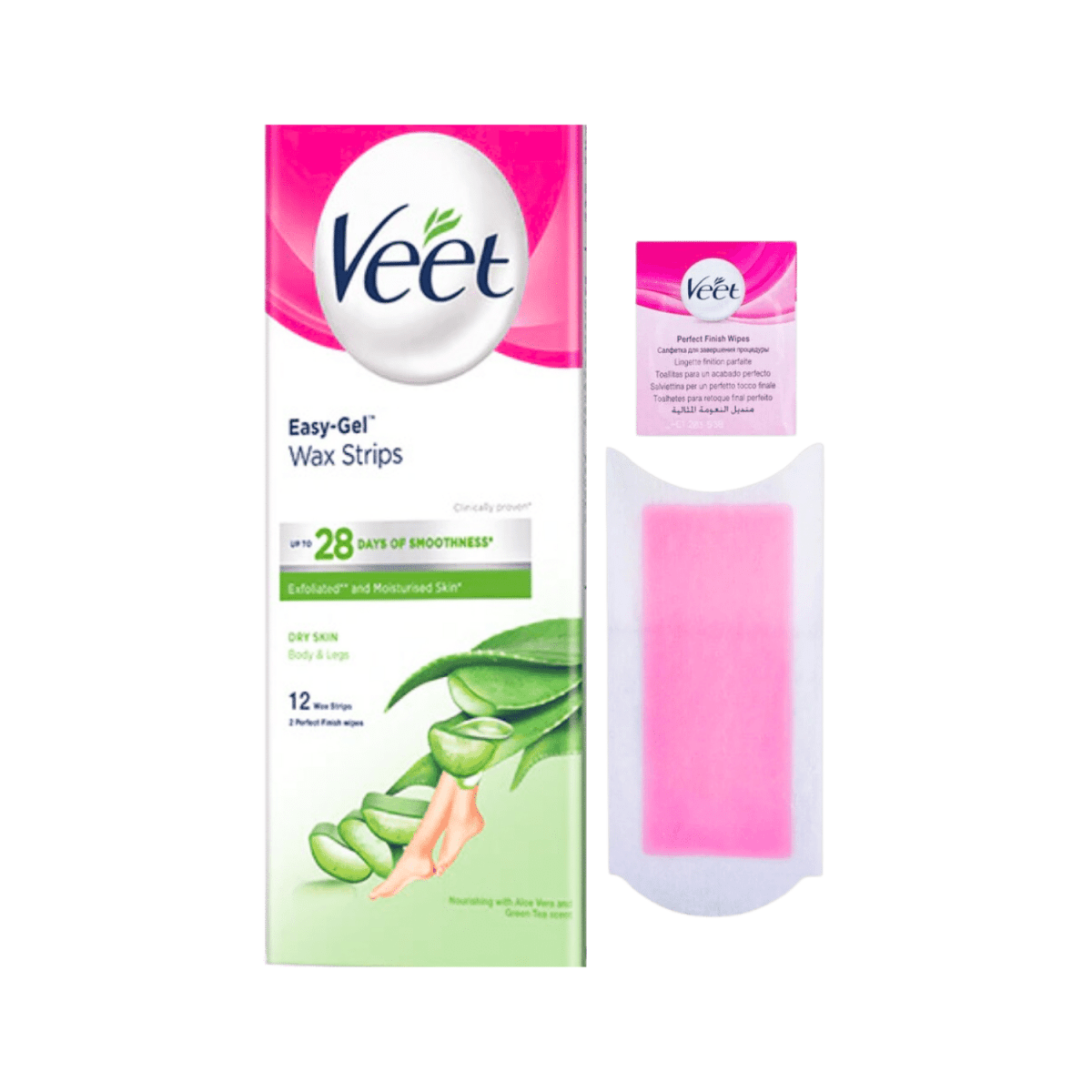 Veet Easy Gel Wax Strips for Body and Legs Dry Skin 12pcs - Gift Point