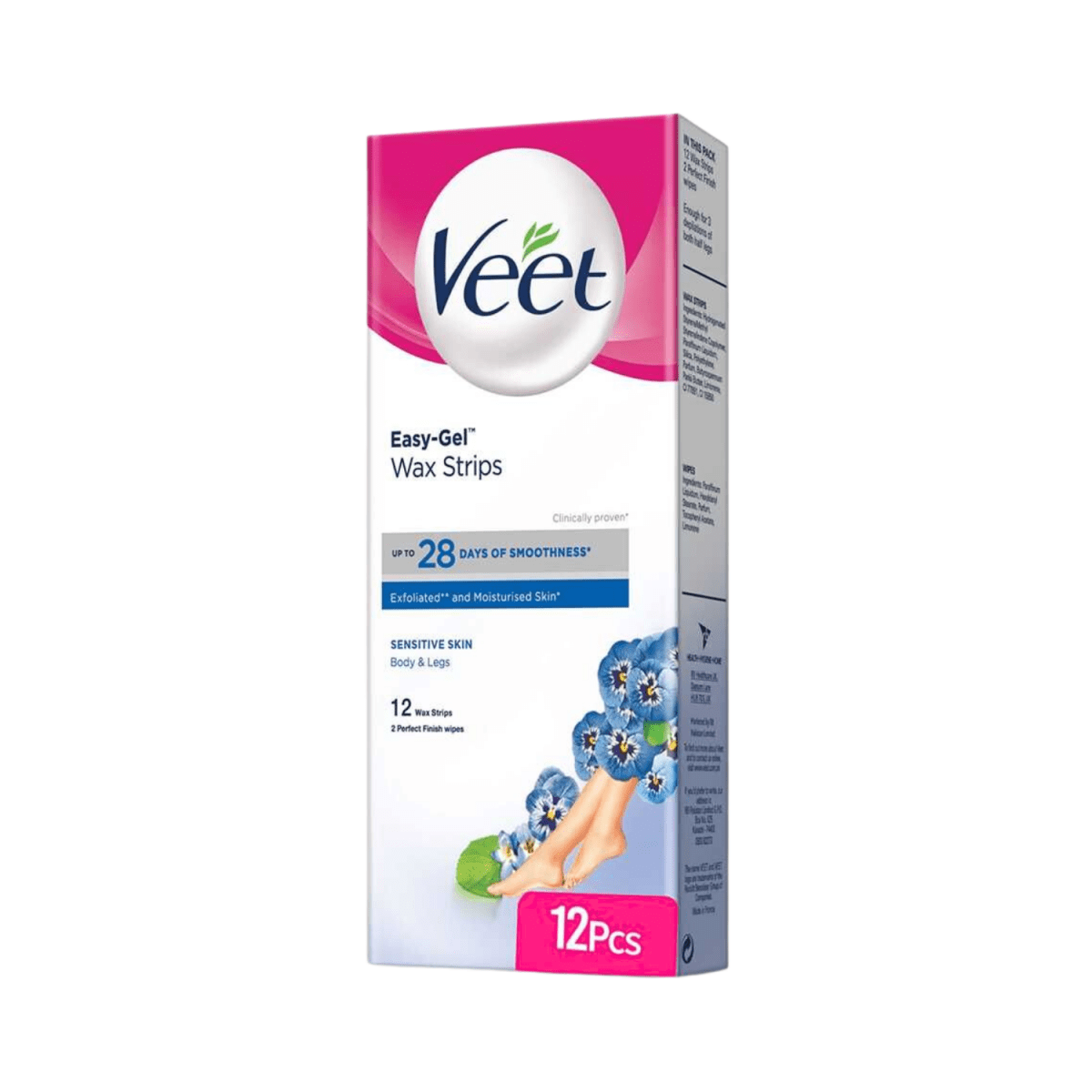 Veet Easy Gel Wax Strips for Body and Legs Sensitive Skin 12pcs - Gift Point