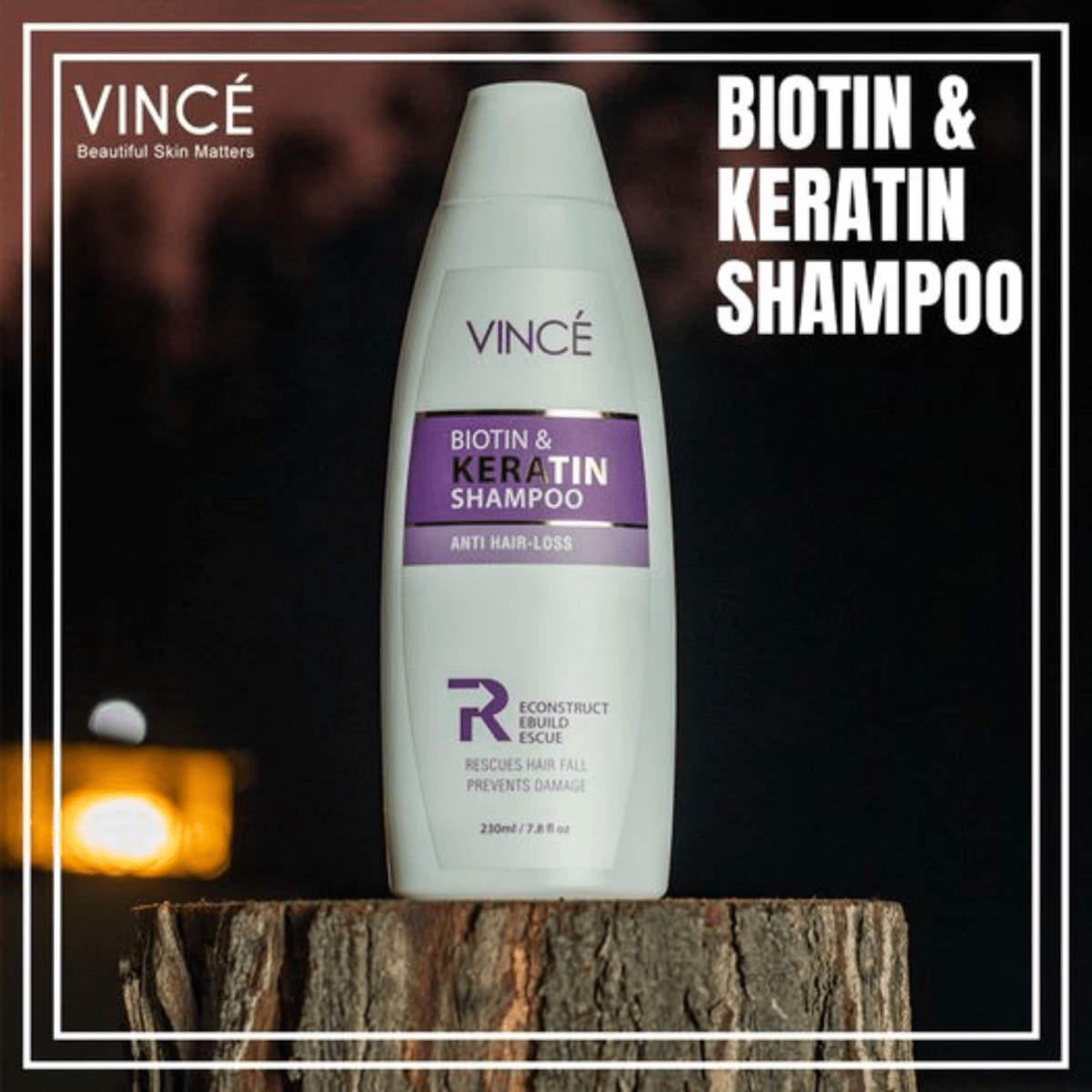 Vince Biotin & Keratin Anti Hair Fall Shampoo 230ml - Gift Point