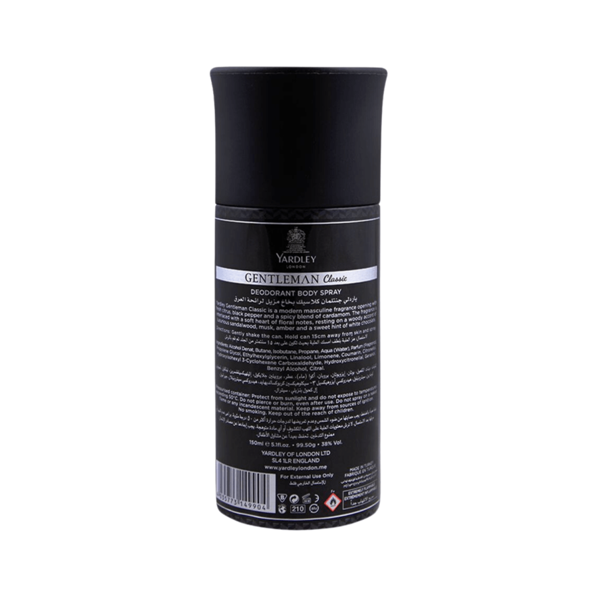 Yardley London Gentleman Classic Body Spray for Men 150ml - Gift Point