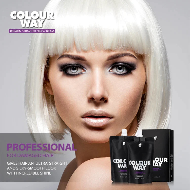 Colour Way Professional Keratin Straightening Cream For Damaged Hairs Gift Point