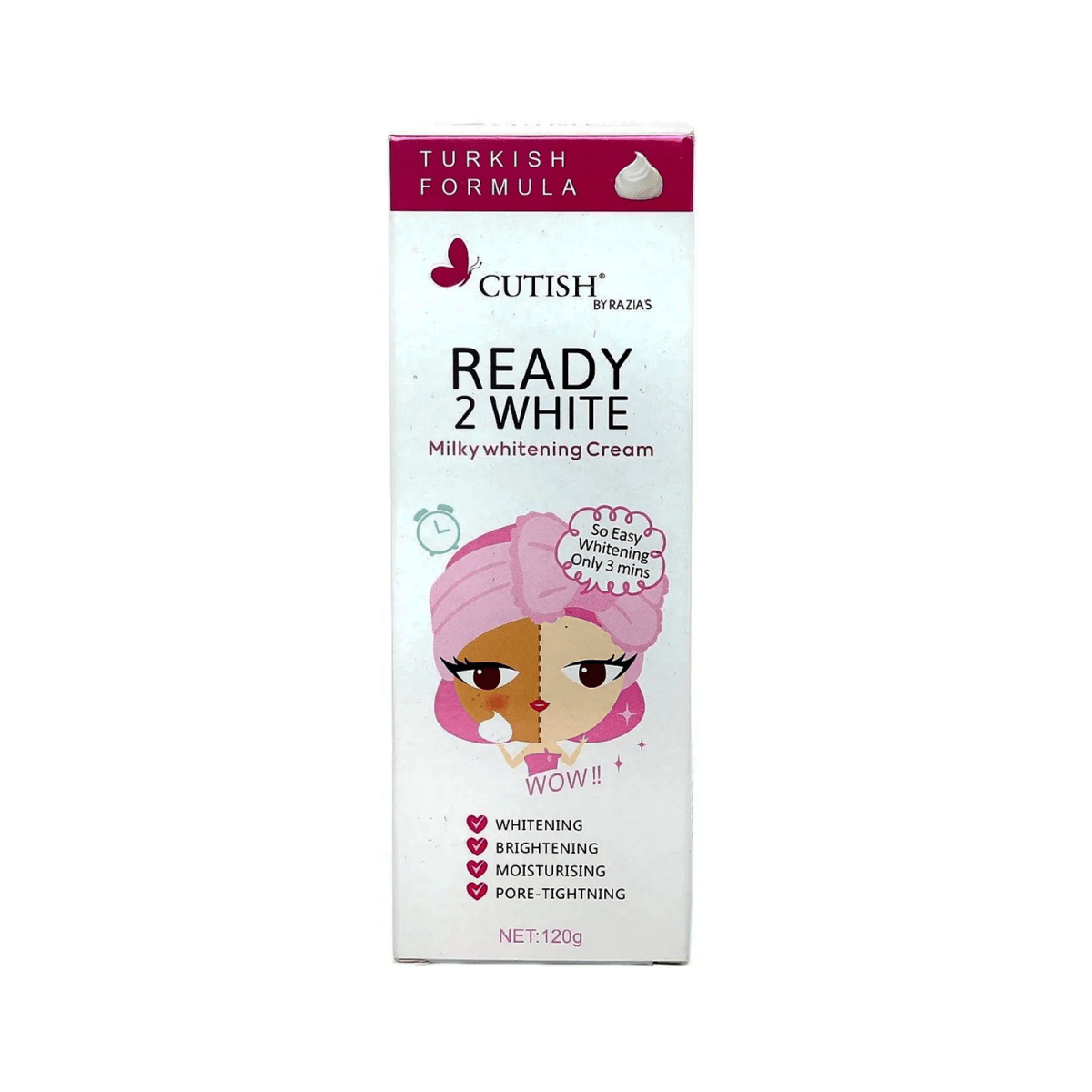 Cutish Ready To White Milky Instant Whitening Cream For Day & Night 120gm - Gift Point